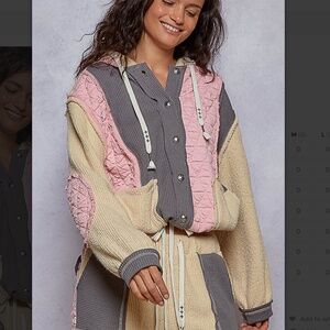 POL “ Chicago 10 “ POL Quilted Thermal Jacket with Waist String and Hood SR73